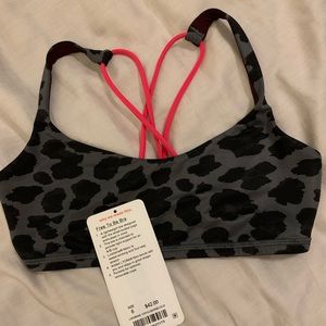 Lululemon Cherry Cheetah Free to Be bra, size 6